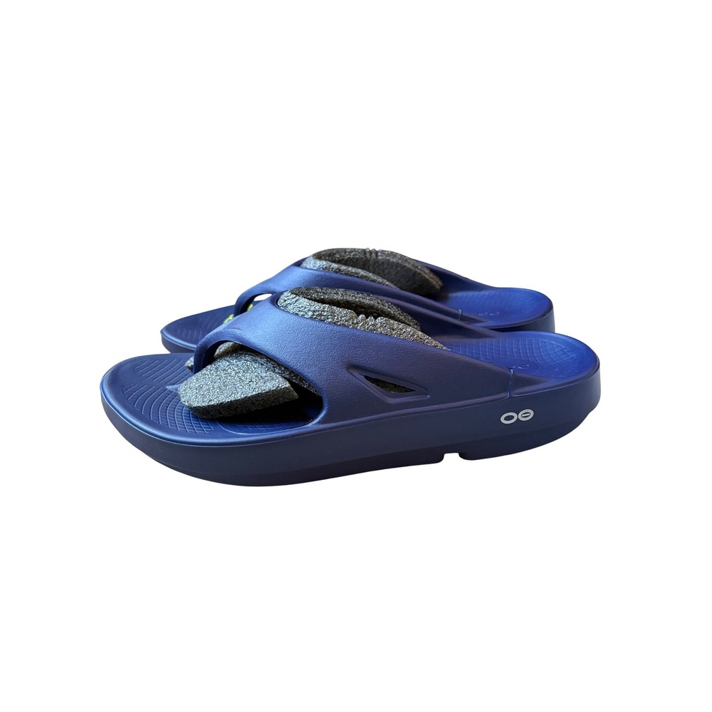 OOFOS OOriginal Recovery Sandals Blue Unisex Thong Flip Flops 1000 W12 M10 NWT - Picture 4 of 12